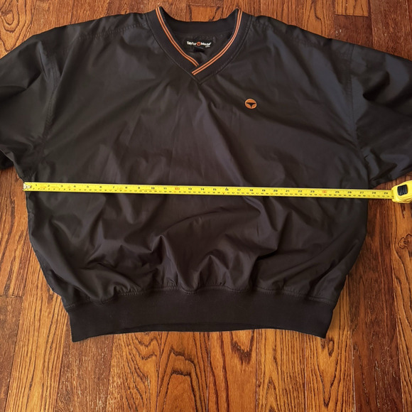 TaylorMade Golf Pullover Jacket XXL Black Orange Logo Windbreaker Vintage - Picture 11 of 12
